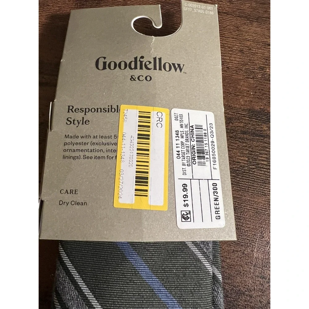 Men's Goodfellow &‎ Co Green/gray/blue Striped Necktie